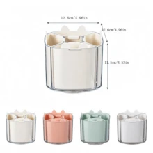 1 件多隔层旋转桌面收纳盒，大容量塑料化妆刷架，万圣节和圣诞节装饰 - 彩色 - 查看 3