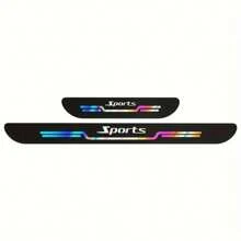 Colorful Laser-Cut Car Door Sill Protector Stickers - Anti-Scratch & Bump Decorative Strips For Enhanced Vehicle Appearance For VW Toyato - Multicolor - View 5