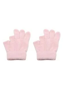 1双时尚暖露两指手套学生书写手套加绒加厚防寒手套 - 彩色 - 查看 6