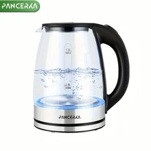 PANCERKA Electric Kettle, 1.8 Liter Electric Tea Kettle With LED Illuminated And High Borosilicate Glass, Hot Water Kettle, Auto Shutoff, Boil-Dry Protection, 360° Base - EU E Type Plug(220-240V) - View 3