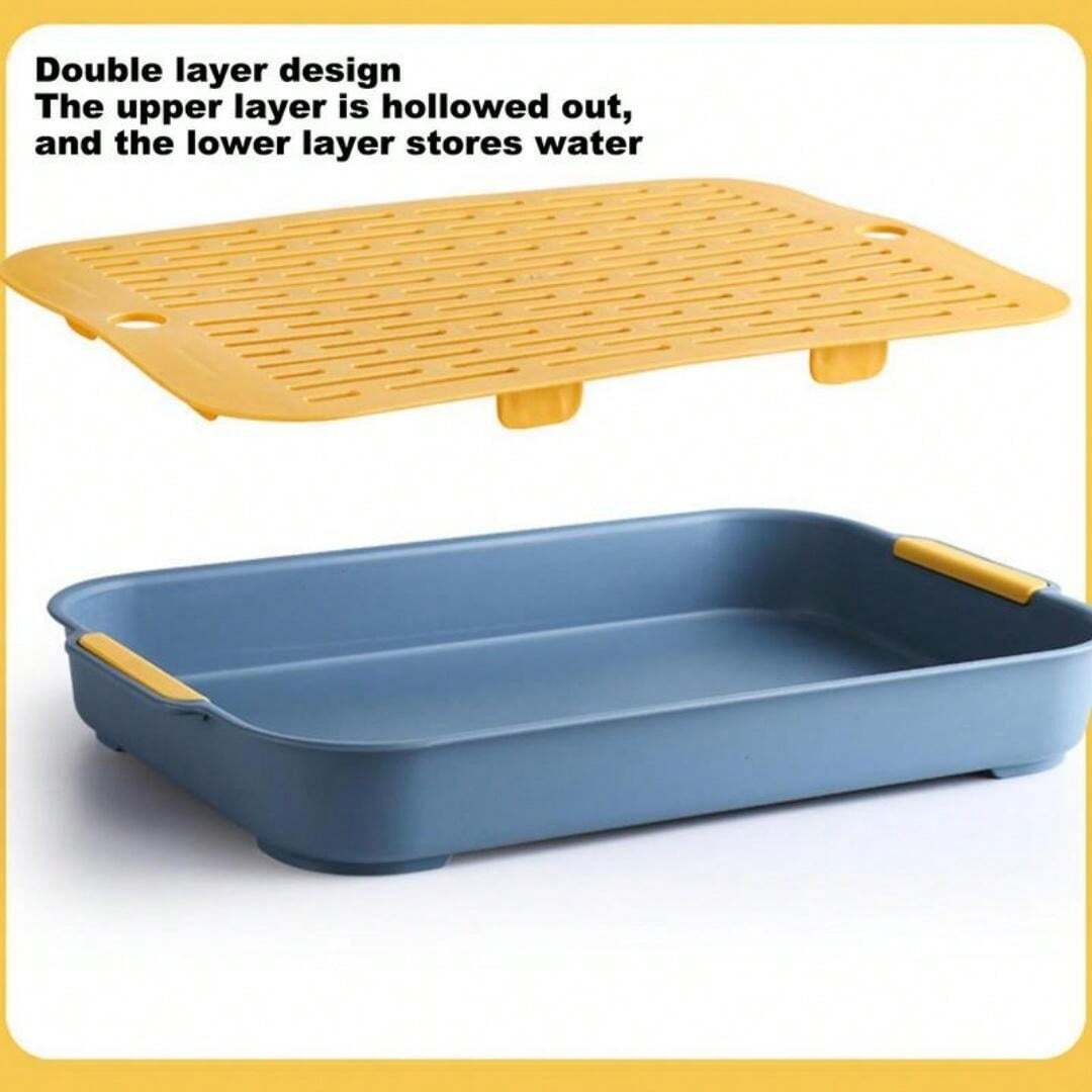 Rabbit Litter Box With Grate, Guinea Pig Litter Pan AntiTurnover Pet