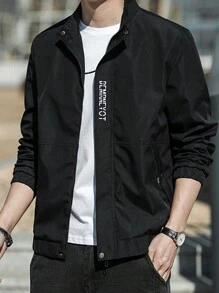 Primavera y otoño de cuello alto chaqueta de los hombres chaqueta casual de los hombres jóvenes deportes versátiles tops en la de la ropa nueva - Negro - Ver 3