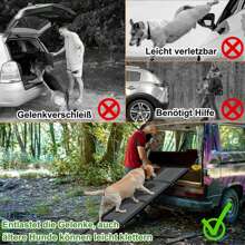 LILIIN Foldable Pet Ramps Aluminum Dog Ramps Load Capacity Up To 110KG Anti-Slip Dog Stairs Entry Aid Trunk Ramp Dog Steps For Car Pool Caravan (157x43cm) - Black - View 2