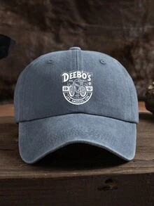 1 件男士可调节尺寸字母印花个性化复古风格棒球帽，休闲户外时尚配饰 - 水洗棒球帽 - 查看 8