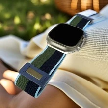 1 dây đeo đàn hồi tương thích với dây đeo đồng hồ Apple, dây đeo đồng hồ nylon từ tính tương thích với dây đeo đồng hồ Apple 46mm 44mm 45mm 42mm 49mm 38mm 40mm 41mm dành cho nam nữ, vòng đeo tay thay thế đàn hồi thể thao dây đeo đồng hồ tương thích với dây đeo đồng hồ Apple Ultra Ultra2 Series 10 9 8 7 6 5 4 3 2 1, đầu nối kim loại màu bạc, khóa từ bằng nhựa - Lan Đài Xanh - Xem 6