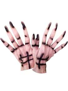 1pair Halloween Performance Props COS Costume Accessories Horror Ghost Party Trick Wolf Claw Gloves - Multicolor - View 7