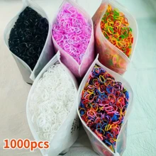 1000 chiếc Băng đô co giãn dùng một lần màu sắc cho bé gái - Băng đô buộc tóc đuôi ngựa có độ đàn hồi cao, Phụ kiện tóc thời trang cho nữ - Nhiều màu - Xem 1