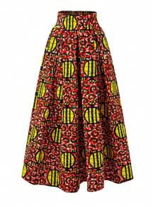 African Ankara Prints Maxi Skirt Party Wear - Multicolor - View 1