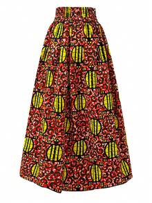 African Ankara Prints Maxi Skirt Party Wear - Multicolor - View 2