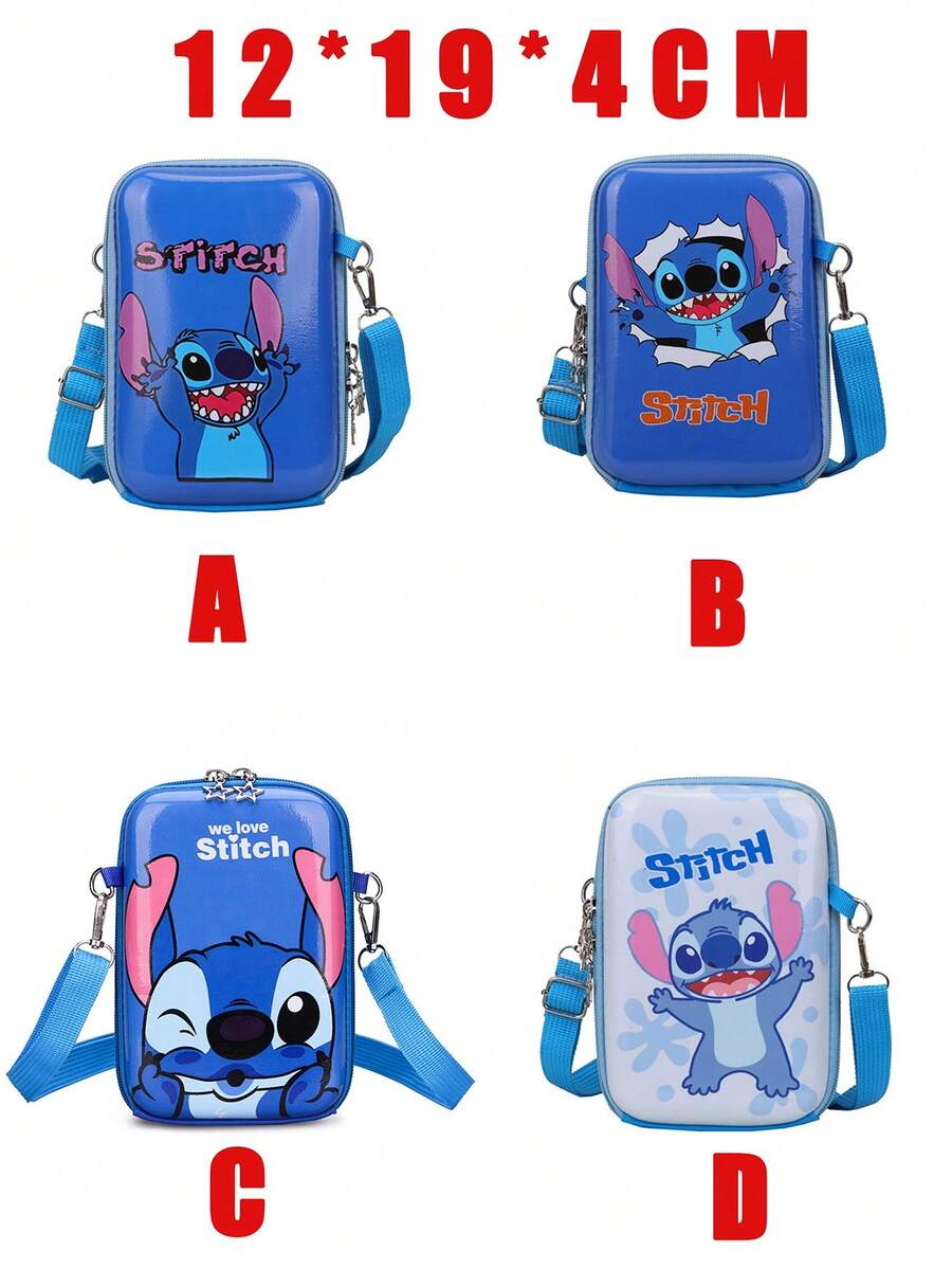 Miniso 1pc Cartoon Stitch PVC Eggshell Crossbody Bag For Kids, Cute
