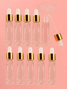 2件|3件|5件|10件|20件|30件透明方形10毫升化妆水/精油滴管瓶，便携式迷你样品香水精华水精华空玻璃小瓶 - 彩色 - 查看 13