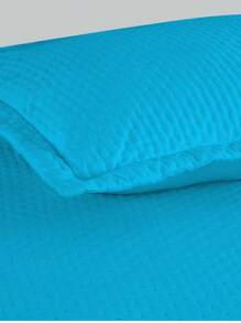 3-Piece Bedspread Quilt Kit Complete Box Bed Ultrasonic Butterfly Quilted - 綠松石藍 - 查看 2