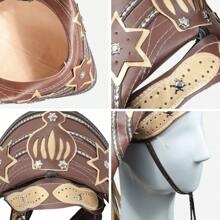 Gonzaga Leather Hat Luiz Gonzaga Northeastern Bandit Maria Bonita Lampião Backlands Northeast - màu đen - Xem 2