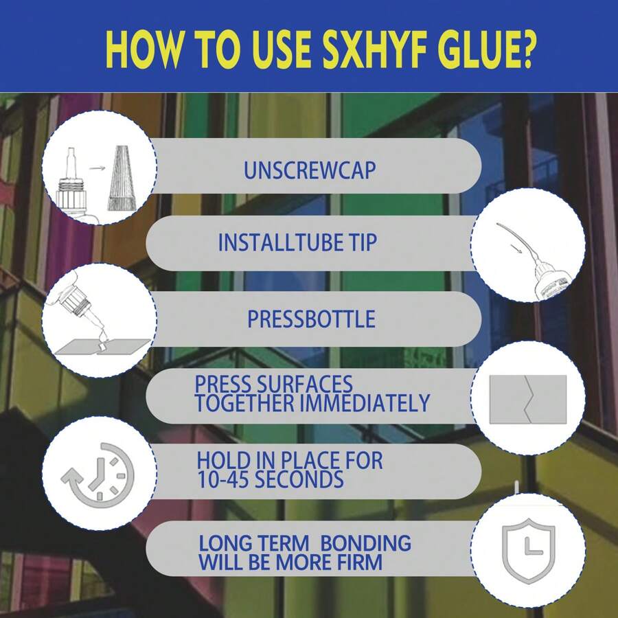 Tow Isam Glass Welding Adhesive Quick Drying, Strong Bonding On