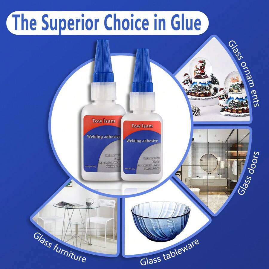 Tow Isam Glass Welding Adhesive Quick Drying, Strong Bonding On