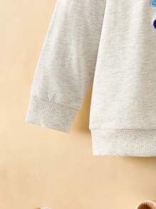 New Autumn Young Girl Sweatshirt Colorful Sunflower Embroidered Casual Hoodie For Girls - Grey - View 4