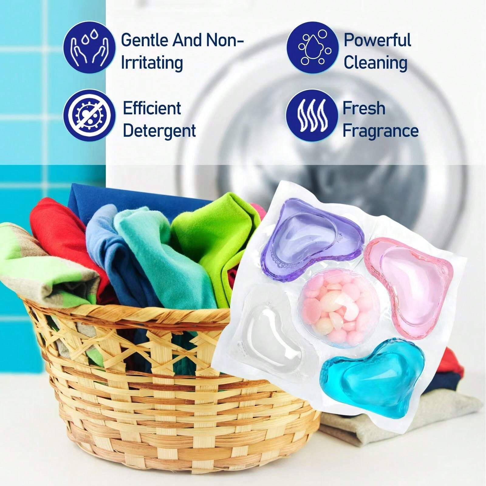 Laundry Cleaning Pods, 5In1 Laundry Pods, Deep Cleaning Of Oil Stains