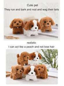 1pc电动玩具狗一只散步叫喊儿童玩具狗一只仿真毛绒电子小狗一只会动的宠物狗