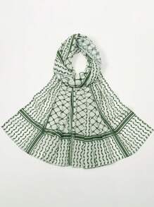 1pc Fashion Hijab Casual Women Chiffon Printed Arab Headscarf Turban Neck Scarf, Versatile Daily Wear Abaya Accessories - Multicolor - View 16