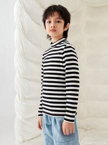 Balabala 儿童长袖T恤，男童冬季保暖内衣，女童秋季内衣，巴拉巴拉童装 - 黑與白 - 查看 3