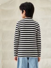 Balabala 儿童长袖T恤，男童冬季保暖内衣，女童秋季内衣，巴拉巴拉童装 - 黑與白 - 查看 2