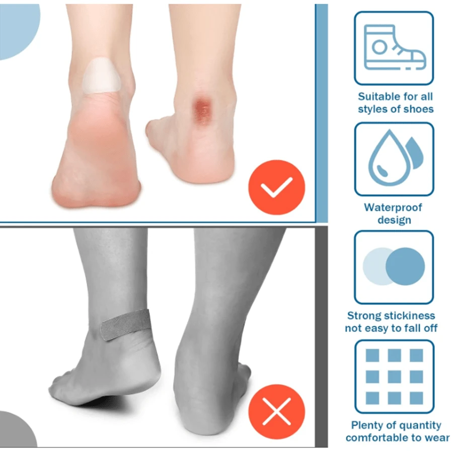 5pcs Waterproof Gel Blister Bandages, Oval Shaped Gel Pad To Protect