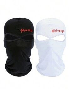 男女通用 1 件/2 件 Shiesty 字母印花 2 孔全脸面罩薄速干拉法帽面罩适用于摩托车自行车狩猎骑行帽滑雪防晒帽 - 彩色 - 查看 10