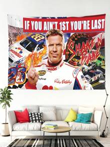 1 pièce "Si tu n'es pas le premier, tu es le dernier" "Shake N Bake" Tapisserie de motivation Affiche de culture de course amusante Bannière Tapisserie murale pour chambre, studio, dortoir universitaire Décor. Idéal pour les amateurs de sports motorisés, décoration de la maison, décoration de la chambre, drapeaux pour la chambre, accessoires de chambre, tapisserie