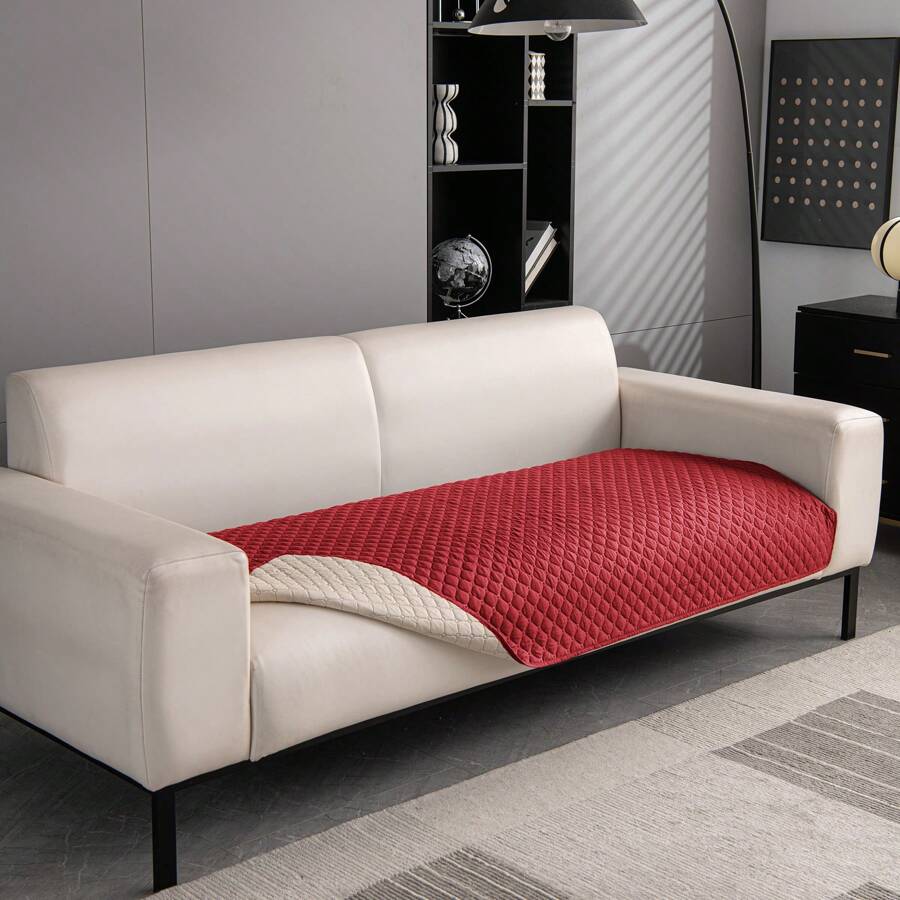 1 件纯色格子防水防滑轻质宠物毯，适合大/中/小型猫和狗，适用于卧室、客厅宠物沙发套（1-4 座）