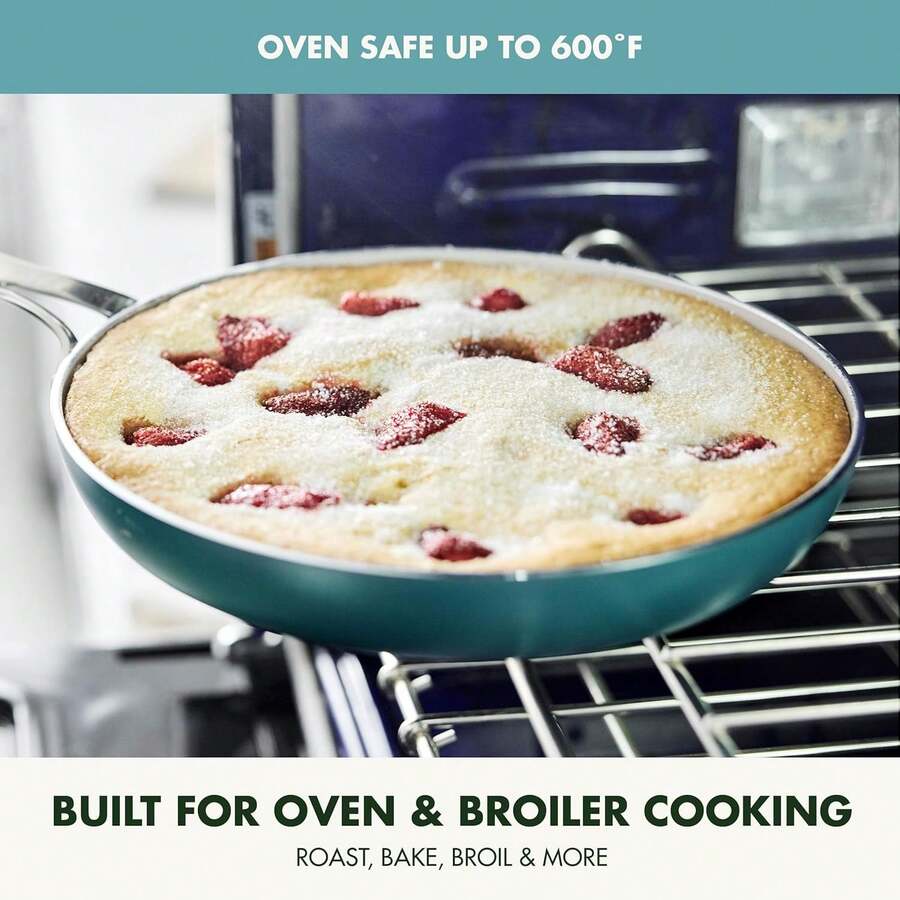 Healthy Ceramic Nonstick 10Piece Cookware Pots And Pans Set, PFAS