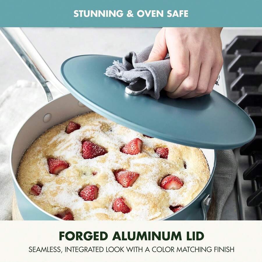 Healthy Ceramic Nonstick 10Piece Cookware Pots And Pans Set, PFAS