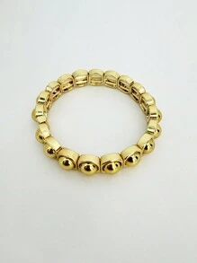 1pc Fashion Punk Stainless Steel Plated Round Bangle Bracelet, Suitable For Men And Women Daily Wear - Spherical Bracelet - View 7