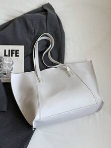 Túi Tote Thời Trang Dung Tích Lớn, Túi Tote Đa Năng Cá Nhân Hóa Hàng Ngày Túi Xách Tay Nữ - trắng - Xem 6