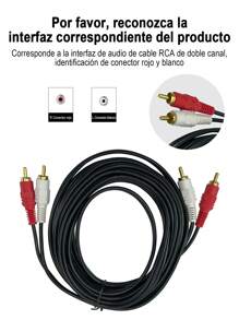 1 Pieza Cable de audio dual 2 RCA para CD estéreo amplificador de DVD mezclador DJ PA - Negro - Ver 1