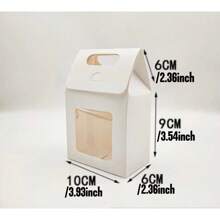 12/24pcs/Pack Minimalist Solid Color Kraft Paper Gift Boxes With Window And Handle, Suitable For Holiday Party, Birthday, Wedding, Small Gifts, Flowers, Toys, Accessories,Christmas - White - View 8