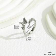 復古雕刻蝴蝶風格女戒指，豪華款式珠寶，訂婚、週年紀念、派對、生日禮物 - 蝴蝶型 - 查看 8