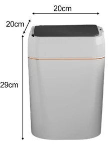 Bote de Basura Automático con Sensor Inteligente - Sin Contacto, Diseño Moderno y Compacto (Negro, Blanco y Gris) - Gris - Ver 2