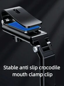 1 件遮阳板导航车载手机支架，汽车支架，通用直视车载手机导航支架夹 - 黑色 - 查看 3