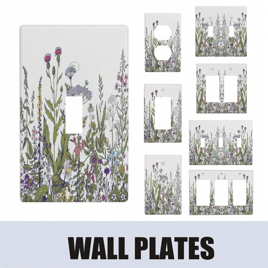 Tấm ốp tường hoa dại nhiều màu sắc cổ điển trang trí công tắc đèn, tấm ốp tường, nắp ổ cắm - Hoa dại đầy màu sắc cổ điển - Xem 1