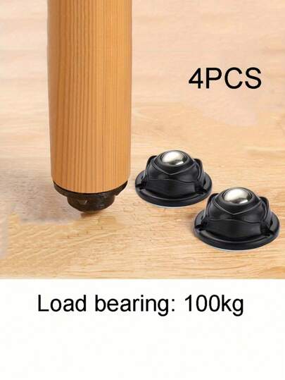 4PCS Durable 4-Pack Self-Adhesive Mini Swivel Casters, Stainless Steel 360-Degree Rotating Wheels, For Easy Mobility Of Furniture And Trash Cans,360 Degree Quiet Small Swivel Wheels,Rotation Sticky Pulley For Bottom Storage