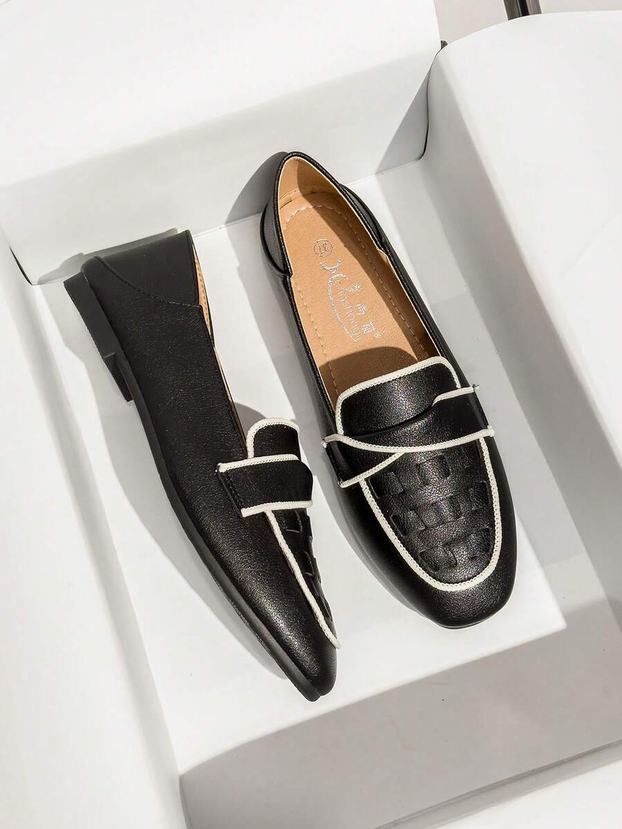 Mengshangli 宽版女式平底软底一脚蹬乐福鞋莫卡辛船鞋