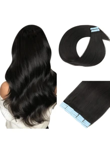 Kercsityn Tape In Human Hair 10-24 Inch Piano Color Hair Extensions Silky Straight Remy Human Hair Seamless Skin Weft Tape In Hair Extensions 20Pcs - S1B - View 6