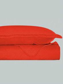 3-Piece Bedspread Quilt Kit Complete Box Bed Ultrasonic Butterfly Quilted - 橘子 - 查看 4