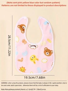 6 件套水晶天鹅绒 U 型防水婴儿围兜，图案随机 - 彩色 - 查看 6