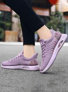 Zapatos de tenis transpirables cómodos de malla para mujer,suave,transpirable y elegante. - Morado - Ver 3