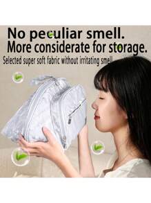 1 件内衣收纳袋，便携式胸罩和内衣，多功能分区整理袋。适用于女性胸罩、袜子、内衣和便携式化妆品洗衣袋。旅行整理器，用于衣服行李收纳袋套装包装袋，适用于邮轮假期海滩度假用品夏季旅行必备品女士手提箱内衣袋房间装饰 - 灰色 - 查看 7