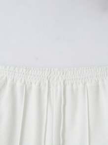 1 Set Baseball Collar Plain Long Sleeve Cardigan Jacket + Long Pants, 2pcs, Fall Clothes - White - View 6