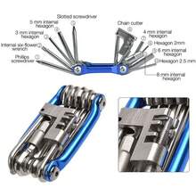 1 bộ dụng cụ sửa chữa xe đạp đa năng 11 trong 1, bộ kết hợp có bộ phá xích, phụ kiện xe đạp - Nhiều màu - Xem 5