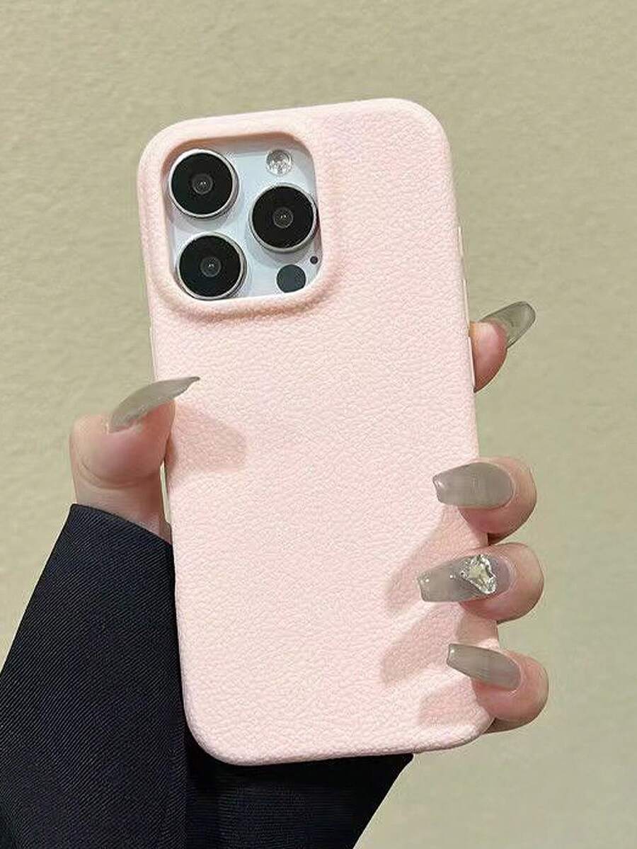 1 件皮革纹理 3D 感觉 TPU 手机壳兼容 iPhone 16 Pro Max / 16 Pro / 16 / 15 Pro Max / 15 Pro / 15 / 14 Pro Max / 14 Pro / 11 / 12 Pro Max / 13 / 13 Pro Max - 粉色 - 查看 1