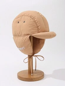 1 chiếc mũ trapper cổ điển chống gió chống nước thêu chữ Unisex, mũ che tai lót nhiệt cho các môn thể thao ngoài trời trượt tuyết, trang phục thường ngày, thích hợp sử dụng hàng ngày - A - Xem 13